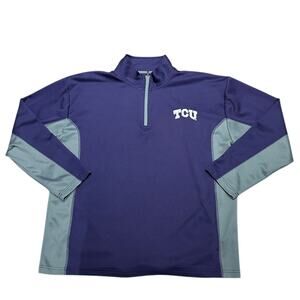 TCU Texas Christian University Men’s XL Purple and Gray Quarter Zip Pullover Top